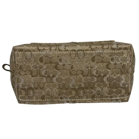 COACH Mini Signature Optic Lurex 40958 Shoulder Handbag Gold/Silver NO Tag EUC - Picture 5 of 13